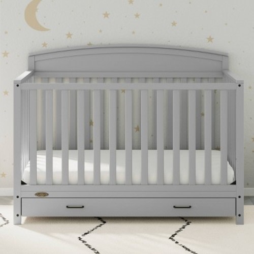 Graco Benton 5-in-1 Convertible Crib with Drawer - Pebble Gray
