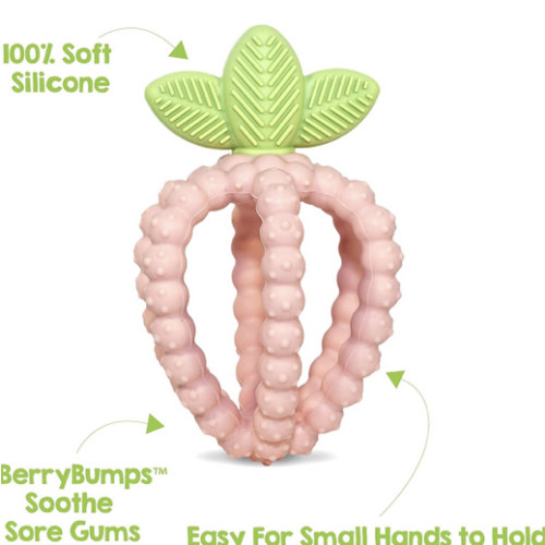 Amazon.com : RaZbaby Silicone Infant & Baby Teething Toy, Textured BerryBumps Soothe Babies’ Sore Gums, RaZberry Bites Relief Teether, Back & Front Teeth, BPA Free, Easy to Hold, Fruit Shape for Babies 3M+ - Pink : Baby
