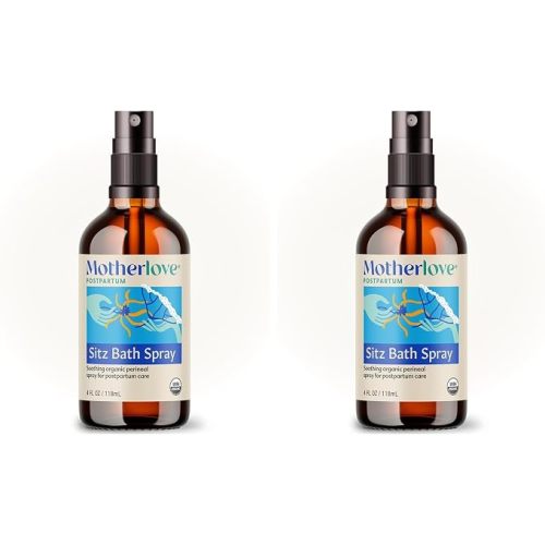 Motherlove Sitz Bath Spray (4 oz Value Size) Sitz Bath for Postpartum Care—Herbal Perineal Spray w/Witch Hazel—USDA Organic, Vegan, & Cruelty Free (Pack of 2)