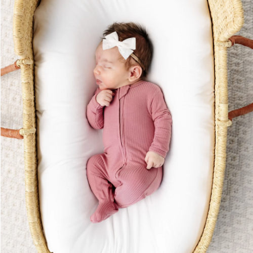 Marjorie Ribbed Zipper Footies, Newborn - 3 Months