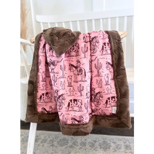 Vintage Western Baby Blanket Rodeo Cowgirl Blanket Western Girl Decor Cowgirl Bedding Baby Girl Shower Gift Western Girl Toddler Blanket