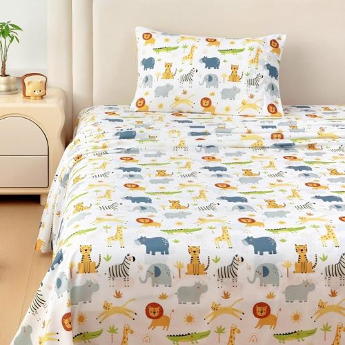 MICORAL Kids Twin Sheet Set Wild Animal