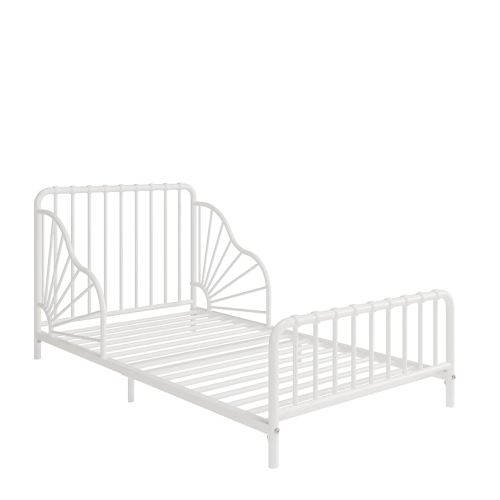 Little Seeds Quinn Whimsical Metal Toddler Bed, Off White
