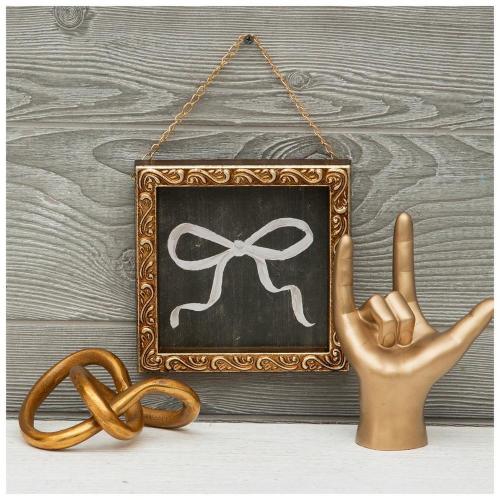 White Bow Ornate Wood Wall Decor