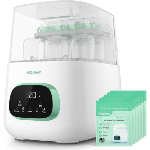 MOLWAY Baby Bottle Washer, Sterilizer and Dryer,All-in-One Pro Cleaning Machine for Bottles