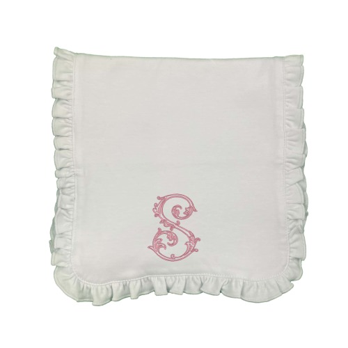 Vine Initial Embroidered Burp Cloth