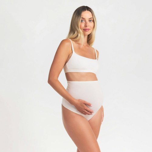 COTTON JERSEY MATERNITY NURSING SCOOP BRALETTE | MARBLE | SKIMS