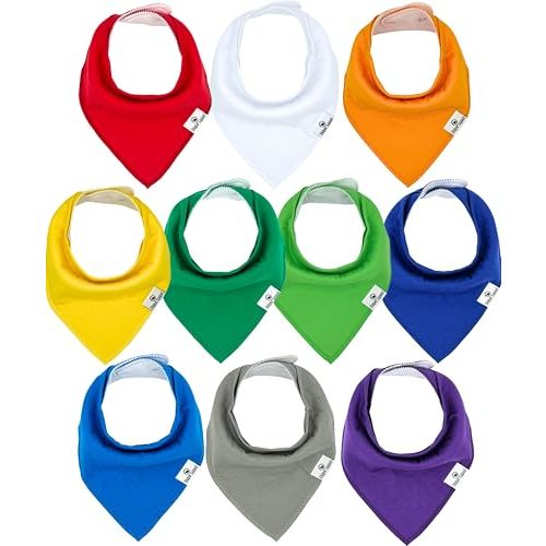 DiaperSquad's 100% Organic Cotton Baby Drool Bibs, Super Absorbent & Adjustable Baby Bibs for Drooling and Teething