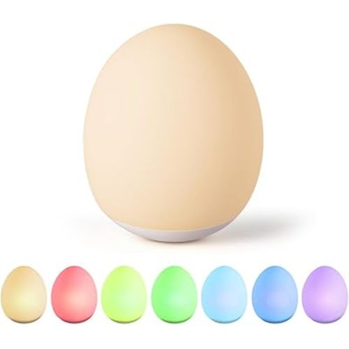 Silicone Baby Night Light 7 RGB Egg Night Light for Nursery, 3-Level Dimming Portable Nursery Night Lamp for Breastfeeding Kids Bedroom Gifts for Newborn Toddler Girls Boys,led christmas lights