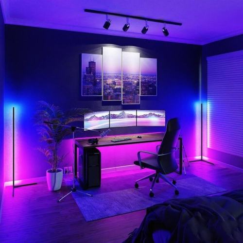 55" RGB Metal Corner Lamp Minimalist LED Floor Lamp