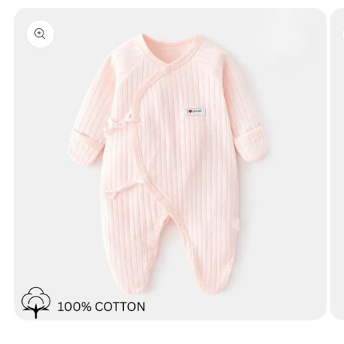 100% Cotton Footed Onesie with Mittens - Pink – Organic Cotton Clubs