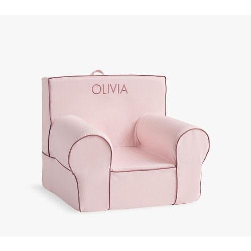 Anywhere Chair®, Pearl Twill with Soft Berry Piping Slipcover Only