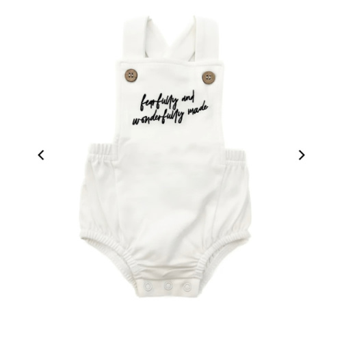 Fearfully and Wonderfully Made Embroidered Romper – OUR HOUSE ABOVE