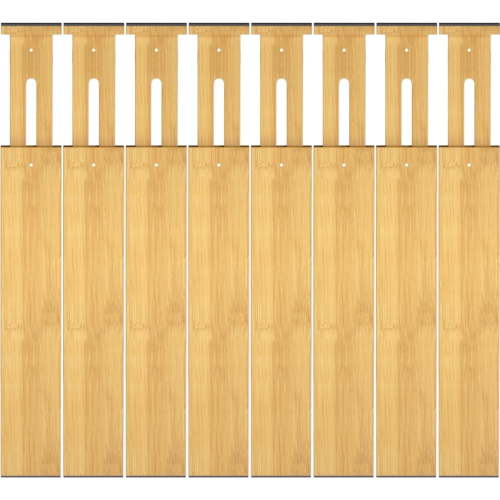 8 Pack Drawer Dividers 2.5" High, 17-22" Adjustable Dresser Drawer Organizers for Clothes, Expandable Dresser Separators in Bedroom/Bathroom/Kitch