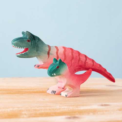 Wooden Carnotaurus Dinosaur Family Set | Montessori Toy