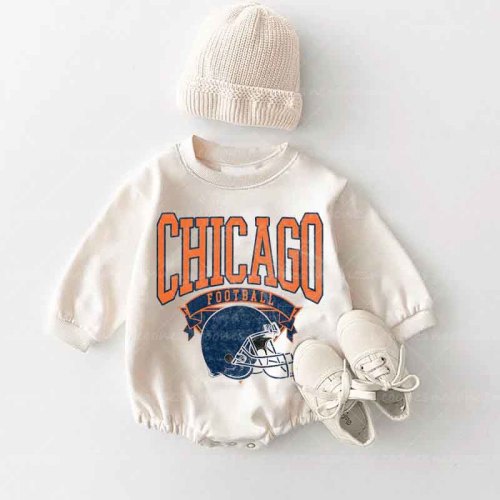 Baby Chicago Football Romper and Adult Sweatshirt