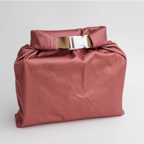 Roll Top Space Saver Water Resistant Small Wet Bag Travel Storage Bag, Blush