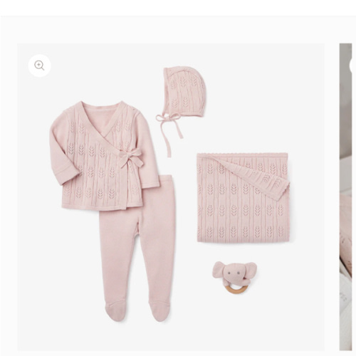 Blush Pink Baby Layette Set w. Box