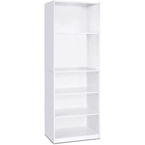 Furinno 5 Cubes Bookcase Space Saver Organizer Bookshelf w/Adjustable Open Shelves,White