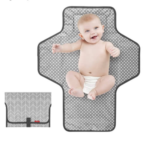 Portable Changing Pad for Baby, Waterproof Travel Changing Pads for Moms, Dads, with Built-in Pillow, Excellent Baby Shower, Registry Gifts