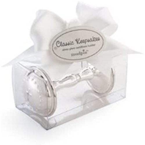 Mud Pie Baby Classic Keepsakes Silver-Plate Rattle