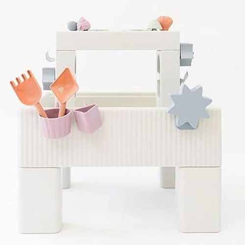 PLAYSMOL Tide Water & Sensory Table, 3-in-1 Play Sand Table with Lid, Toddlers & Kids Indoor Outdoor Activity Water Station, Ages 3+