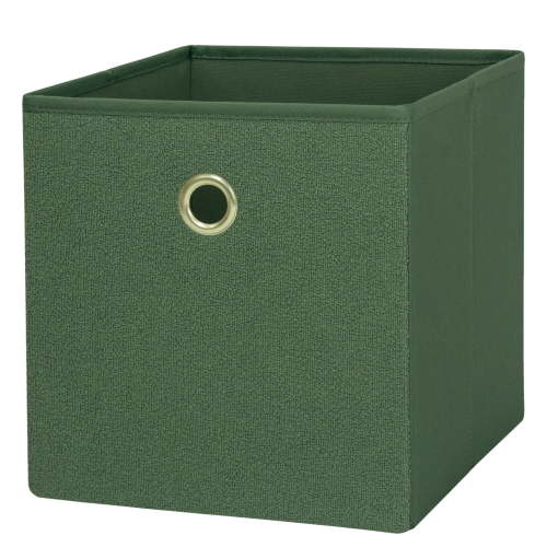 Mainstays Collapsible Fabric Cube Storage Bin, Green Boucle
