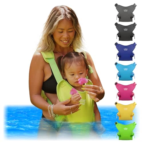 WaterLand Baby Carrier - Innovative Carrier You Can Use Both in Water & Land - Waterproof Infant Chest Holder with Adjustable Straps, Lightweight Toddler Harness for Pool & Beach (KeylimeGreen)