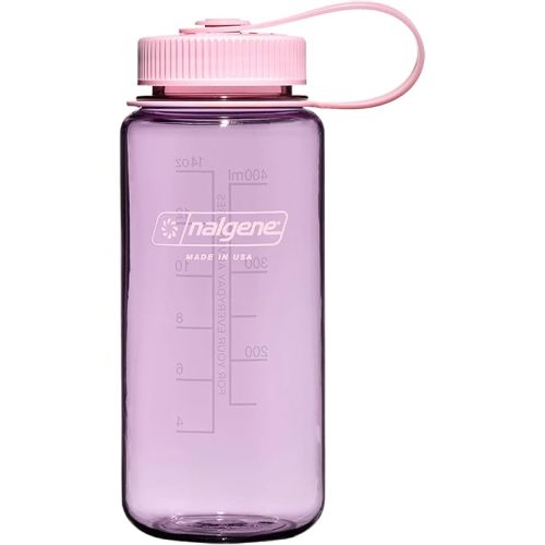 Nalgene 16 oz Wide Mouth Water Bottle | Slim Cup Holder Size, BPA-Free, Durable & Leak Proof, Lightweight Travel Bottle, Cherry Blossom