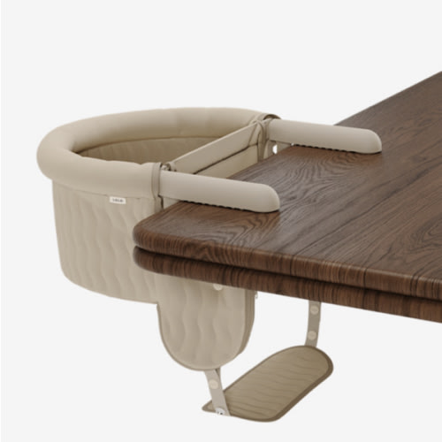 Portable Lalo Hook-On High Chair with Attachable Silicone Tray - Oatmeal