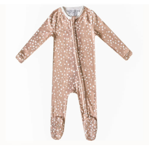 Zip-Up Footie Pajama - Fawn