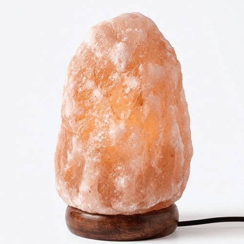 Himalayan Salt Lamp with Wood Base, Plug-in, Light Bulb Included, 7 Colors, for Relax/Sleep