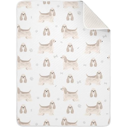Swaddle Blanket Cocker Spaniel Cotton for Infants, Receiving Blanket, Lightweight Soft Swaddling for Crib, Stroller, Nursery, 30X40 in