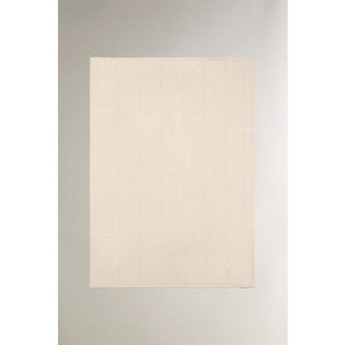 BABY OPENWORK COTTON BLANKET - Ecru | ZARA United States