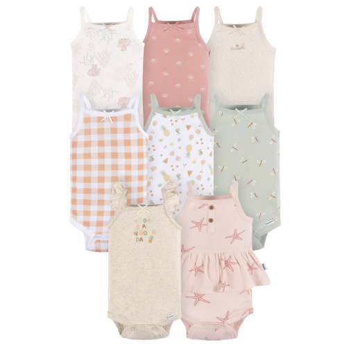 Gerber Gender Neutral 8-Pack Bodysuits, Sizes Newborn - 24 Months