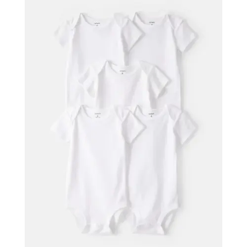 Baby 5-Pack Short-Sleeve Bodysuits - White | Carter's