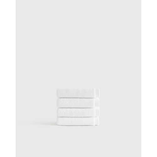 Plush Organic Turkish Cotton Washcloth (Set of 4) in White