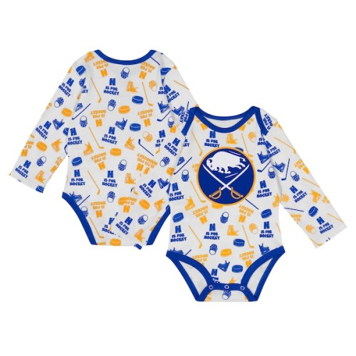 Infant Buffalo Sabres White Quick Learner Long Sleeve Bodysuit