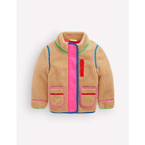 Fun Borg Mix Fleece - Rainbow Trim Borg | Boden USA