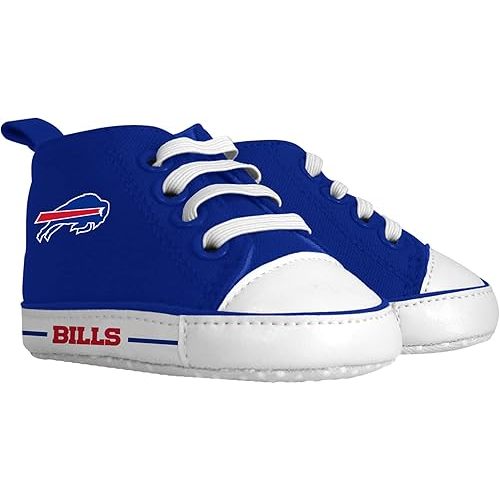 MasterPieces - NFL Baby Pre-Walkers Shoes, Officially Licensed Buffalo Bills Football, High Top Sneakers, Soft Anti-Slip Soles, Boys and Girls, 0-6 Months Team Color