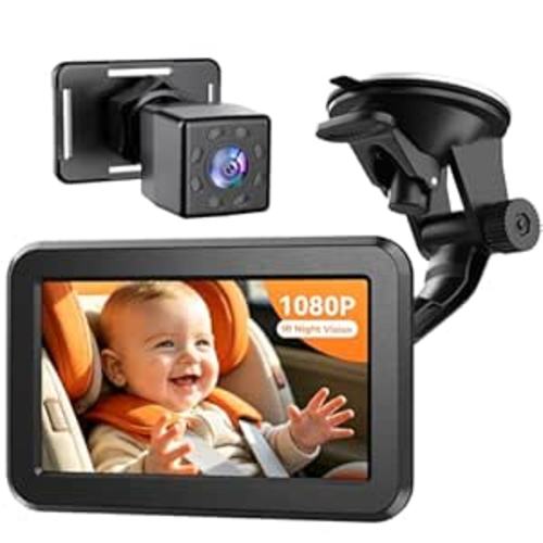Itomoro 2026 Upgraded Baby Car Camera Monitor [1080P HD & IR Night Vision] 360° Rotation & 150° Wide Clear View Car Seat Camera for Baby Rear Facing, Easy Install & Baby Shower Must-Have