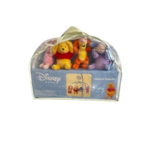 Peek a Boo Disney Winnie The Pooh Tan, Green, Red Musical Mobile