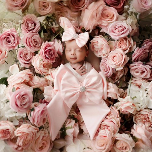 3 Piece Ice Pink Satin Swaddle Set with Itty-Bitty Headbow – BowtifulThings