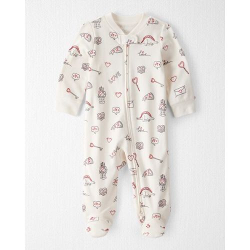 Organic Cotton Sleep & Play Pajamas - Little Loves (NB)