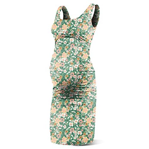 Rnxrbb S-2XL Women Summer Sleeveless Maternity Dress Pregnancy Tank Scoop Neck Mama Clothes Casual Bodycon Clothing