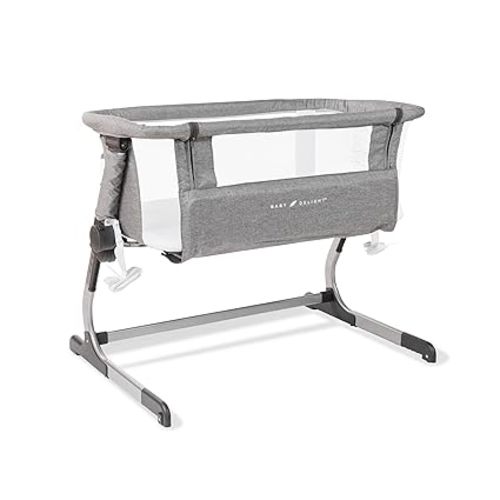 Baby Delight Beside Me Dreamer Bassinet | Bedside Sleeper | 7-Position Height Adjustment | Charcoal Tweed