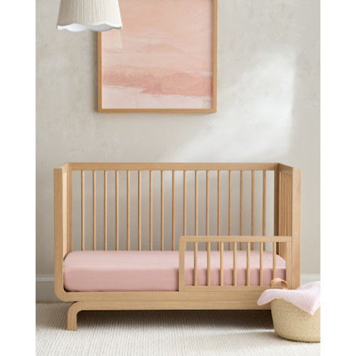 European Linen Fitted Crib Sheet in Dusty Mauve