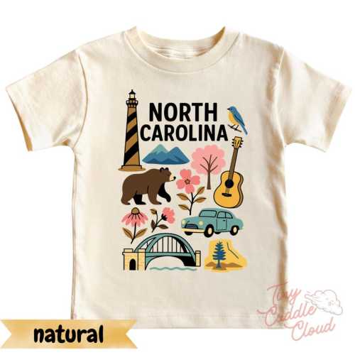 North Carolina Baby Bodysuit, Toddler T-shirt, Kids Sweatshirt - Retro NC Kids Tee Gift - Etsy