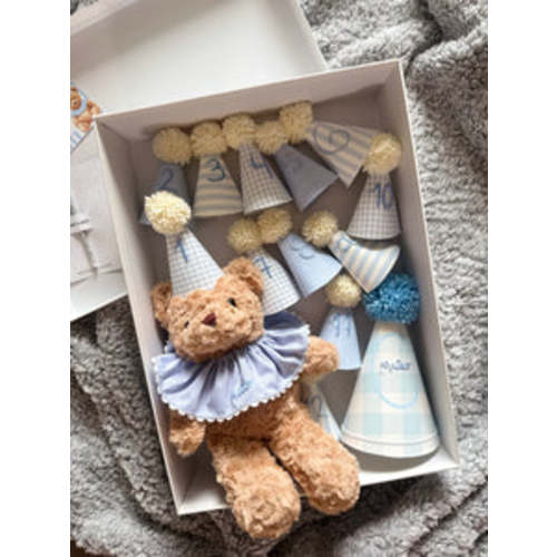 Keepsake Bear Birthday Set – Blue Edition – Enchanted Closet Co