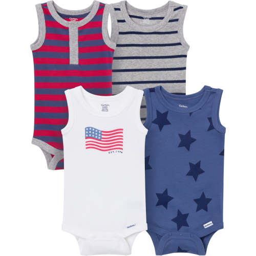 4-Pack Baby Boys Stars & Stripes Sleeveless Bodysuits – Gerber Childrenswear